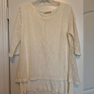 Mod Mums Maternity/Nursing Ivory Lace Top